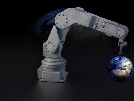 Een robotarm in een industriële productiehal van een mkb-maakbedrijf